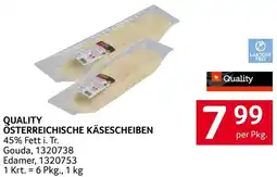 Transgourmet Quality österreichische käsescheiben Angebot