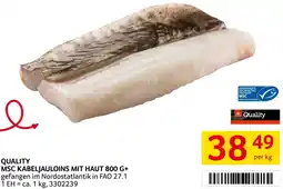 Transgourmet Quality msc kabeljauloins mit haut Angebot