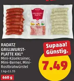 PENNY Radatz grillwurst- platte XXL Angebot