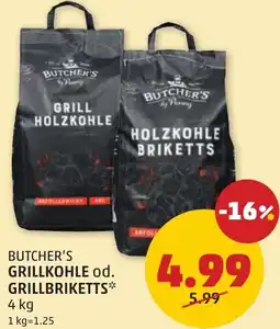 PENNY Butcher's grillkohle od. grillbriketts Angebot