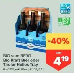 MPreis BIO vom BERG Bio Kraft Bier oder Tiroler Helles Tray Angebot