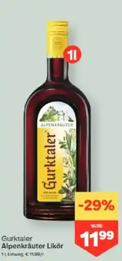 MPreis Gurktaler Alpenkräuter Likör Angebot