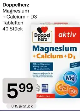 Bipa Doppelherz Magnesium + Calcium + D3 Tabletten Angebot