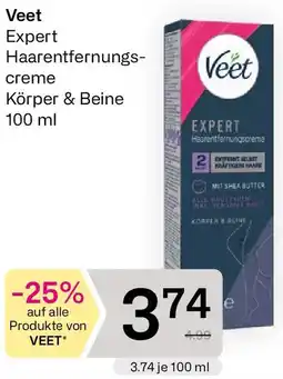 Bipa Veet Expert Haarentfernungscreme für die Beine Angebot