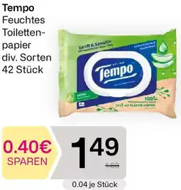 Bipa Tempo Feuchtes Toilettenpapier sanft & sensitiv Angebot