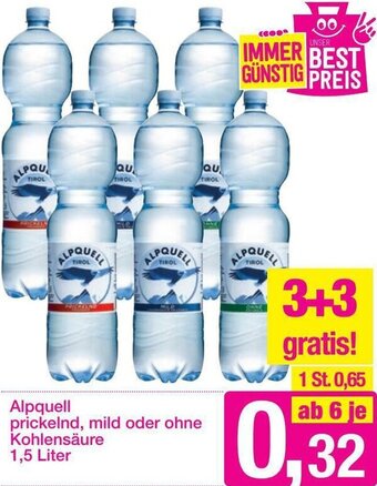 Sutterlüty Alpquell Prickelnd, Mild oder Ohne Kohlensäure 1,5 Liter Angebot