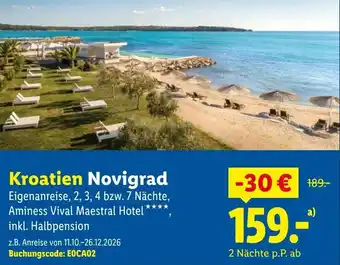 Lidl Reisen Kroatien Novigrad Angebot