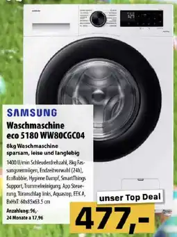 Cosmos SAMSUNG Waschmaschine eco 5180 WW80CGC04 Angebot