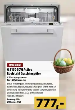 Cosmos Miele G 5150 SCVi Active Edelstahl Geschirrspüler Angebot