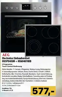 Cosmos AEG Electrolux Einbauherdset OU5PE40SM + HE604070XB Angebot