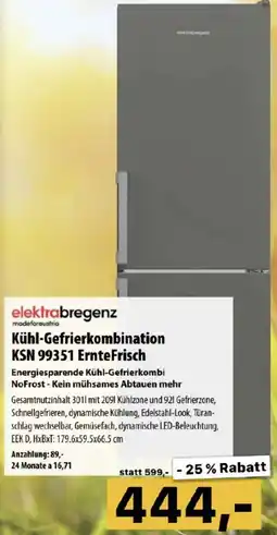 Cosmos Elektrabregenz Kühl-Gefrierkombination KSN 99351 ErnteFrisch Angebot