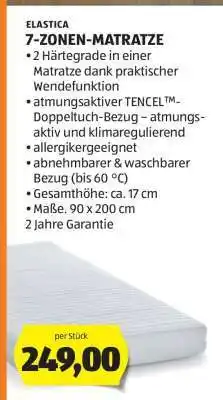 Hofer ELASTICA 7-ZONEN-MATRATZE Angebot