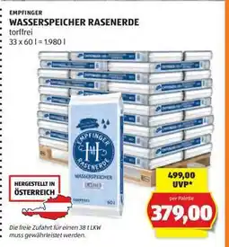 Hofer EMPFINER WASSERSPEICHER RASENERDE Angebot