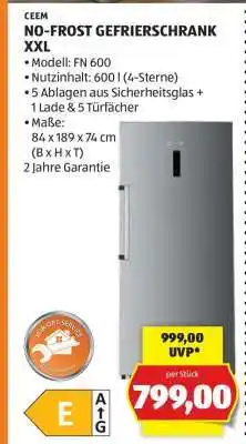 Hofer NO-FROST GEFRIERSCHRANK XXL Angebot