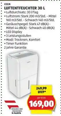 Hofer LUFTENTFEUCHTER 30 L Angebot