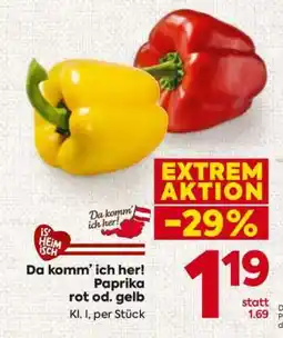 Billa Da komm’ ich her! Paprika rot od. gelb Angebot