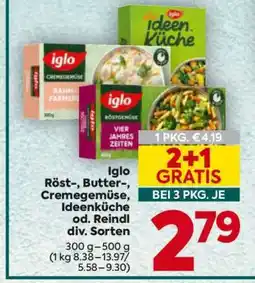 Billa Iglo Röst-, Butter-, Cremegemüse, Ideenküche od. Reindl div. Sorten Angebot