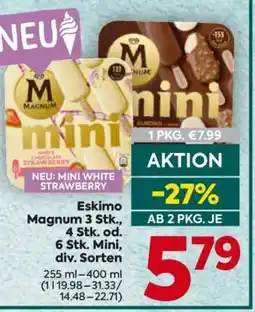 Billa Eskimo Magnum 3 Stk., 4 Stk. od. 6 Stk. Mini div. Sorten Angebot