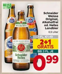 Billa Schneider Weisse Original, Alkoholfrei od. Helles Landbier Angebot