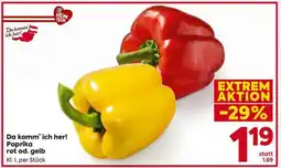 Billa Paprika rot od. gelb Angebot