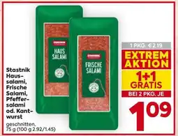 Billa Stastnik Haussalami, Frische Salami, Pfeffersalami od. Kantwurst Angebot
