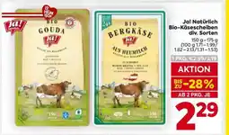 Billa Ja! Natürlich Bio-Käsescheiben div. Sorten Angebot
