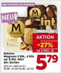 Billa Eskimo Magnum 3 Stk., 4 Stk. od. 6 Stk. Mini div. Sorten Angebot