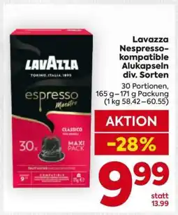 Billa Lavazza Nespresso- kompatible Alukapseln div. Sorten Angebot