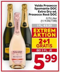 Billa Valdo Prosecco Spumante DOC Extra Dry od. Prosecco Rosé DOC Angebot