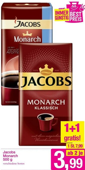 Sutterlüty Jacobs Monarch 500g Angebot