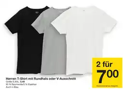 Zeeman Herren T-Shirt mit Rundhals oder V-Ausschnitt Angebot