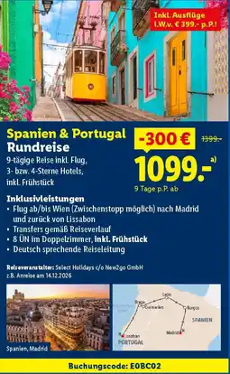 Lidl Spanien & Portugal Rundreise Angebot