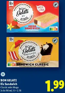 Lidl Bon Gelati Eis Sandwich Angebot