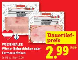 Lidl Wiesentaler Wiener Beinschinken oder Farmerschinken Angebot