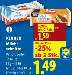 Lidl Kinder Milch- Schnitte Angebot