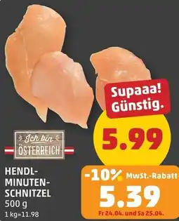 PENNY Hendl- minuten- schnitzel Angebot