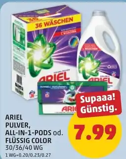 PENNY Ariel pulver, all-in-1-pods od. flüssig color Angebot