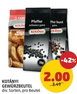 PENNY Kotányi gewürzbeutel Angebot
