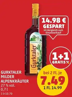 PENNY GURKTALER MILDER ALPENKRÄUTER 27% vol. Angebot