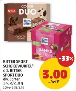 PENNY Ritter sport schokowürfel od. ritter sport duo Angebot