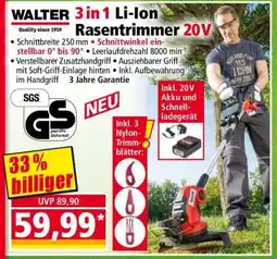 Norma WALTER 3 in 1 Li-Ion Rasentrimmer 20V Angebot