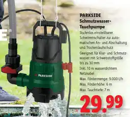 Lidl Parkside schmutzwasser- tauchpumpe Angebot