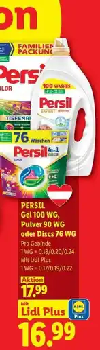 Lidl PERSIL Gel 100 WG, Pulver 90 WG oder Discs 76 WG Angebot