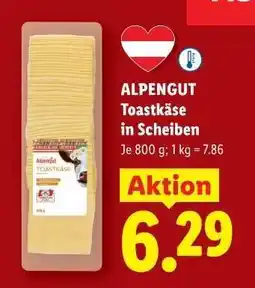 Lidl Alpengut Toastkäse in Scheiben Angebot