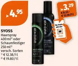 Müller SYOSS Haarspray oder Schaumfestiger Angebot