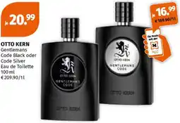 Müller Otto kern Gentlemans Code Black oder Code Silver Eau de Toilette Angebot