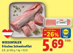 Lidl Wiesentaler Frisches Schweinefilet Angebot