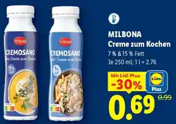 Lidl Milbona Creme zum Kochen Angebot