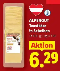 Lidl Alpengut toastkäse in Scheiben Angebot