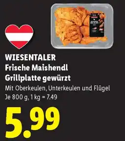 Lidl Wiesentaler Frische Maishendl Grillplatte gewürzt Angebot